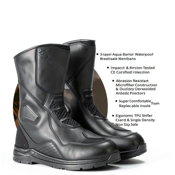 Motorcycle Boots Tourmaster Waterproof CE Black-3