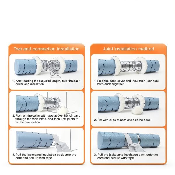 VEVOR Insulated Flexible Duct 8" x 25 Ft R-6.0，Energy-Efficient 3-Layer HVAC Hose with 2 Clamps for HVAC & Exhaust Ductwork-4