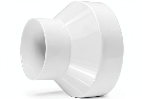 CABAX Duct Reducer 6 to 4 Inch Air Duct Adapter for HVAC Pipe, White-2