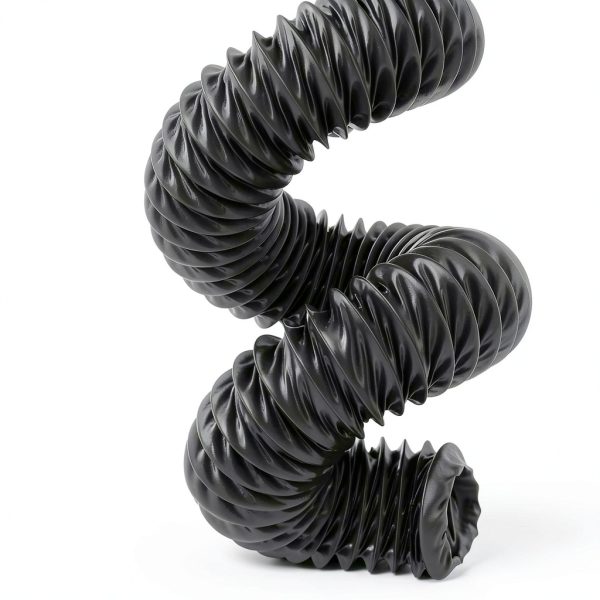 3 Inch Duct Hose HG Power Nylon HVAC Duct 8FT Black with 2 Clamps-4