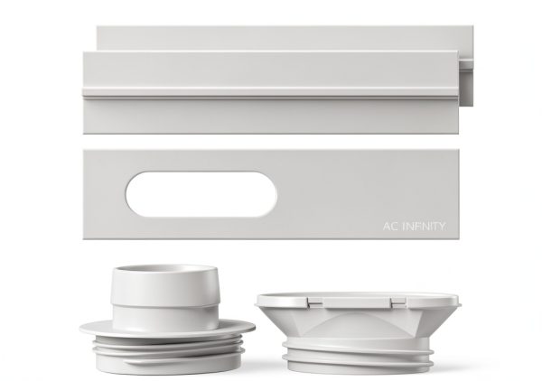 AC Infinity Window Duct Kit, Universal Vent Port for 4” and 6” Inline Fans, Window Vent Kit Fit with HVAC Ducting, Hoses, Duct Fans, Air Conditioner, and Dryer in Homes, Grow Tents, and Grow Rooms-0