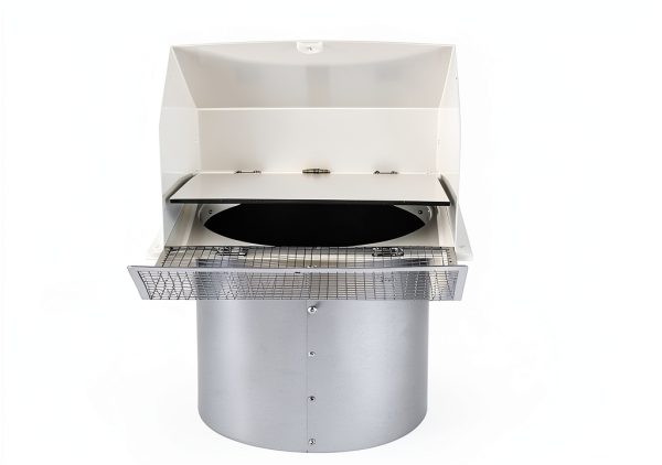 8 Inch Hooded Wall Vent with Screen and Damper,Outdoor Wall Exhaust Vent Cover Wall Cap for Exterior Kitchen Range Hood Ventilation Dryer HVAC Duct Air Exhaust, Galvanized Steel, White-3