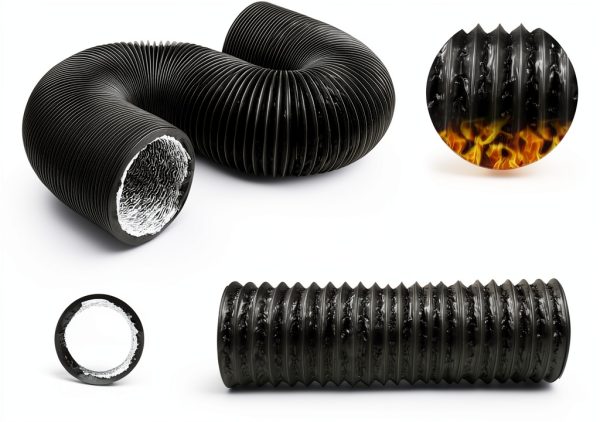 4 Inch Dryer Vent Hose YIJUHOU Aluminum Ducting 5ft with Clamps-1
