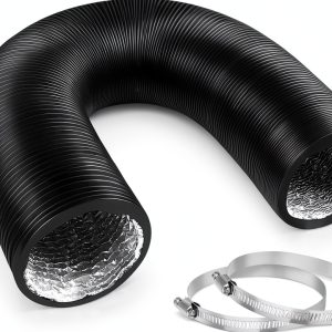 4 Inch Dryer Vent Hose YIJUHOU Aluminum Ducting 5ft with Clamps-0