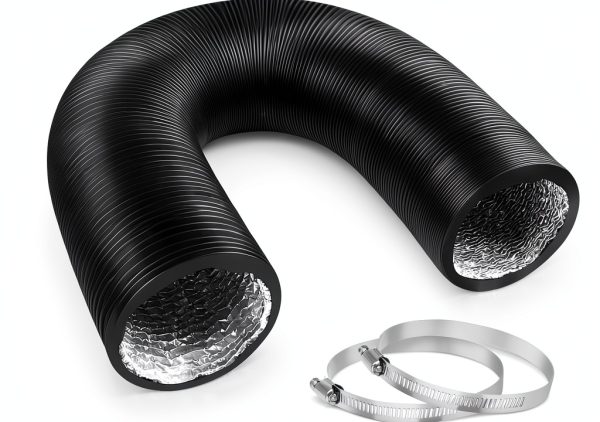 4 Inch Dryer Vent Hose YIJUHOU Aluminum Ducting 5ft with Clamps-0