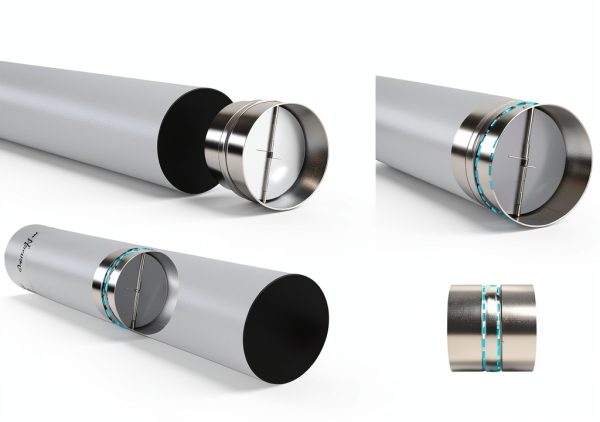 4 Inch Draft Blocker Backdraft Damper Duct Draft Stopper One-Way Airflow Ducting Insert Backflow Preventer Inline Fan Vent Deflector-4