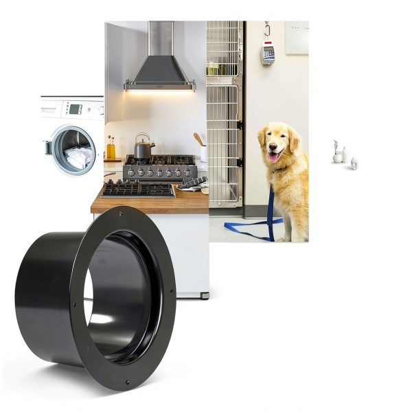 6 Inch Duct Connector HG Power Plastic Straight Pipe Flange Black-5