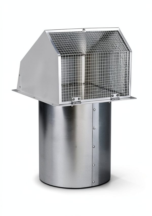 8 Inch Hooded Wall Vent with Screen and Damper,Outdoor Wall Exhaust Vent Cover Wall Cap for Exterior Kitchen Range Hood Ventilation Dryer HVAC Duct Air Exhaust, Galvanized Steel, White-1