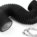 3 Inch 8 Feet Dryer Vent Hose,Flexible Insulated Air Ducting,Diesel Heater Hose PVC Aluminum Foil with 2 Clamps for HVAC Ventilation(Black)-0