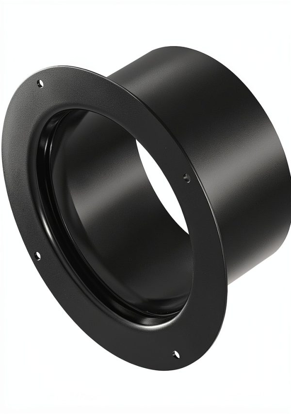 6 Inch Duct Connector HG Power Plastic Straight Pipe Flange Black-0