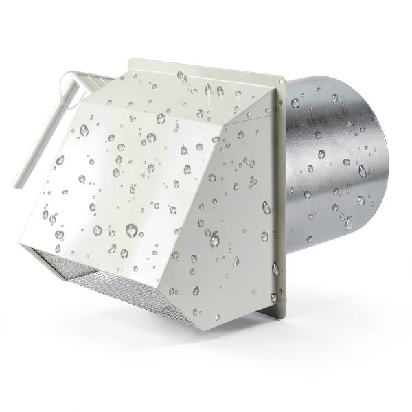 8 Inch Hooded Wall Vent with Screen and Damper,Outdoor Wall Exhaust Vent Cover Wall Cap for Exterior Kitchen Range Hood Ventilation Dryer HVAC Duct Air Exhaust, Galvanized Steel, White-5