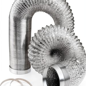 4 Inch Dryer Vent Hose YIJUHOU 26FT Flexible Aluminum Duct with Clamps-0