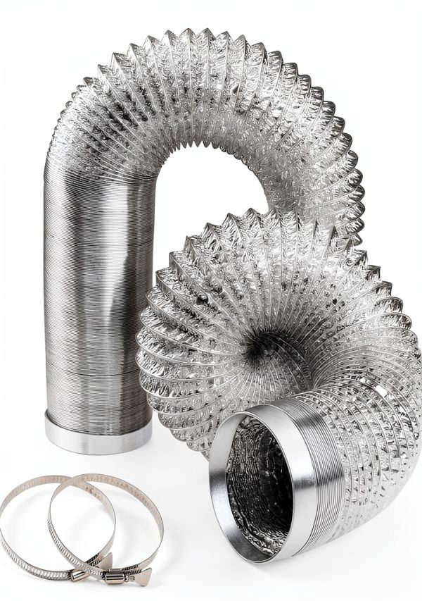 4 Inch Dryer Vent Hose YIJUHOU 26FT Flexible Aluminum Duct with Clamps-0