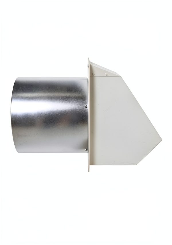 8 Inch Hooded Wall Vent with Screen and Damper,Outdoor Wall Exhaust Vent Cover Wall Cap for Exterior Kitchen Range Hood Ventilation Dryer HVAC Duct Air Exhaust, Galvanized Steel, White-4
