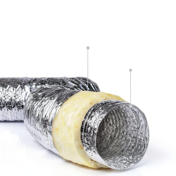 4 Inch Insulated Flexible Duct Cuchiilo HVAC 4'' R-4.2 25 ft-3