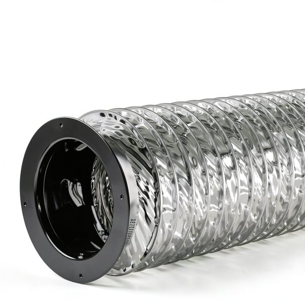 6 Inch Duct Connector HG Power Plastic Straight Pipe Flange Black-1