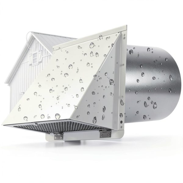 6 Inch Hooded Wall Vent JYINCPED Galvanized Steel White Exhaust Cover-3
