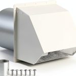 8 Inch Hooded Wall Vent with Screen and Damper,Outdoor Wall Exhaust Vent Cover Wall Cap for Exterior Kitchen Range Hood Ventilation Dryer HVAC Duct Air Exhaust, Galvanized Steel, White-0